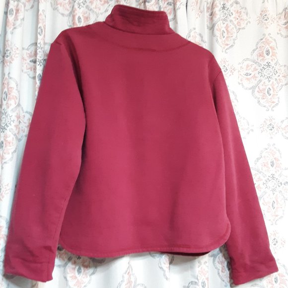 Burgundy 1/4 Zip Sweatshirt Sz PM - Picture 8 of 13